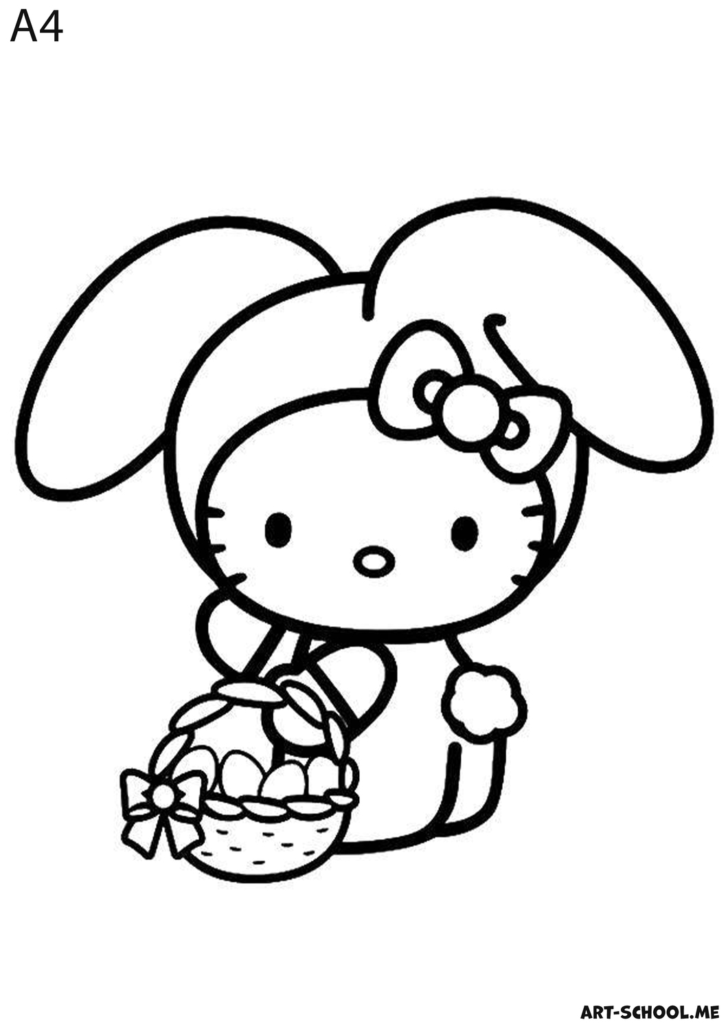 Hello Kitty Easter, Kolorowanka, Wielkanoc, Rysunek! Hello Kitty!