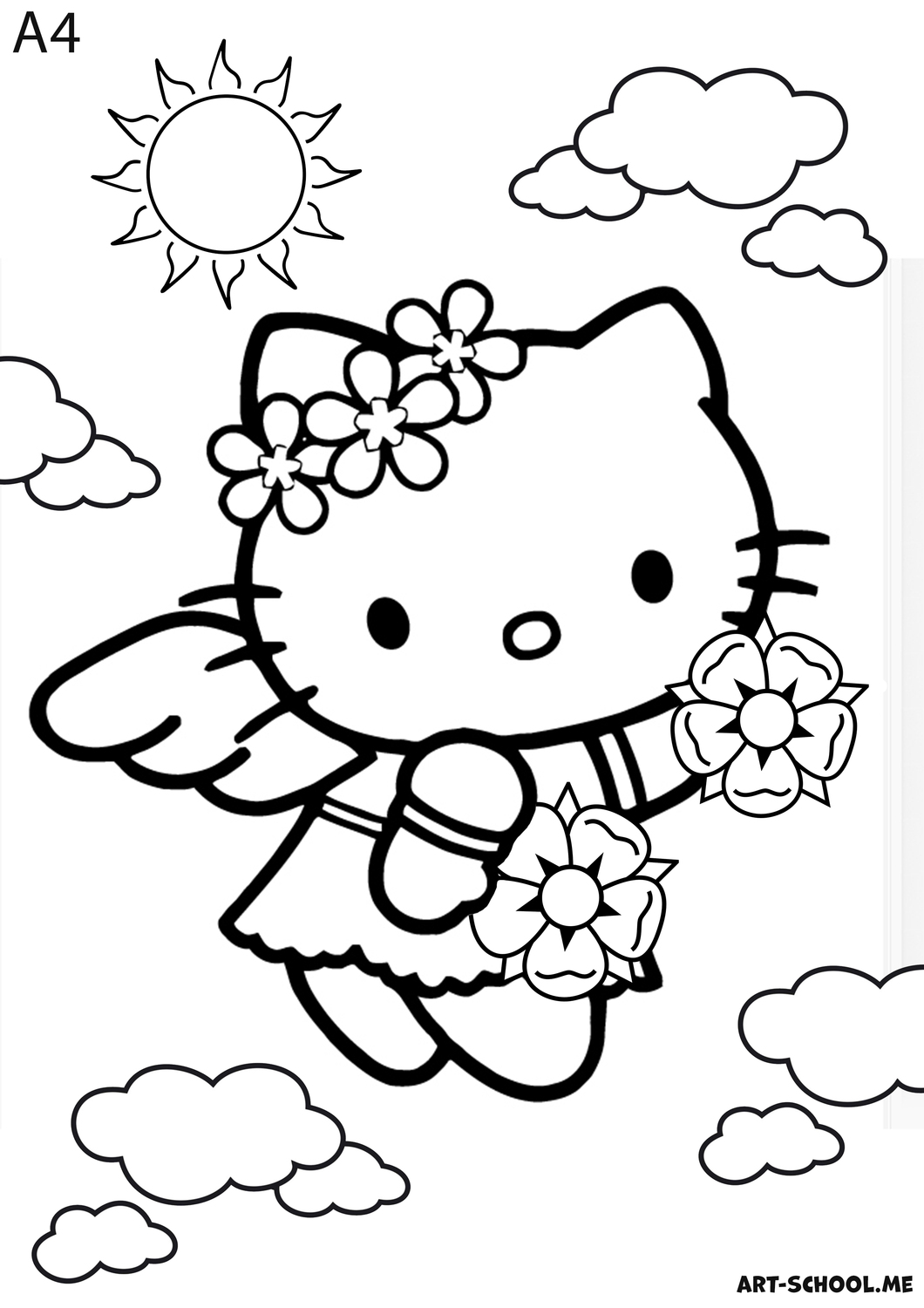 Hello Kitty! Kolorowanka do druku!