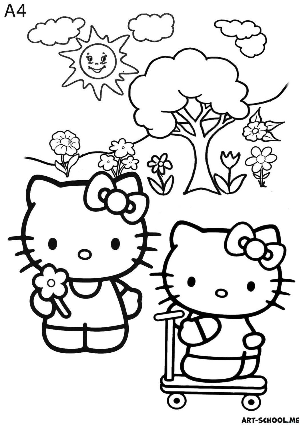 Hello Kitty! Kolorowanka do druku!