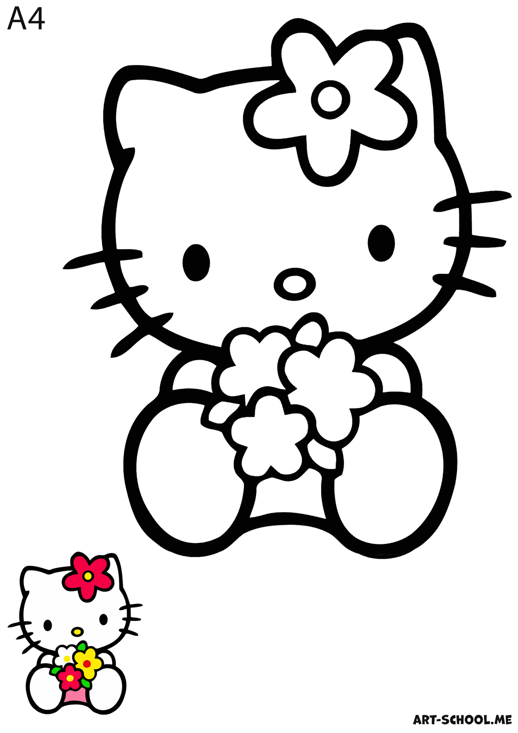 Hello Kitty! Kolorowanka do druku!