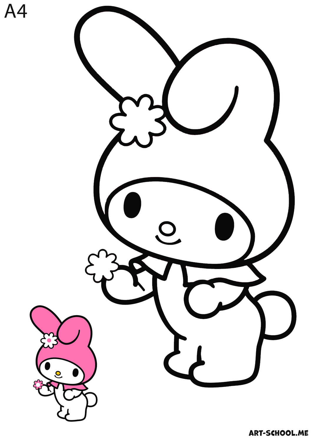 Hello Kitty! Kolorowanka do druku! My Melody, My Melo!