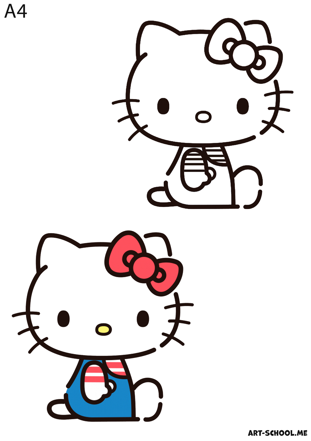 Hello Kitty! Kolorowanka do druku!