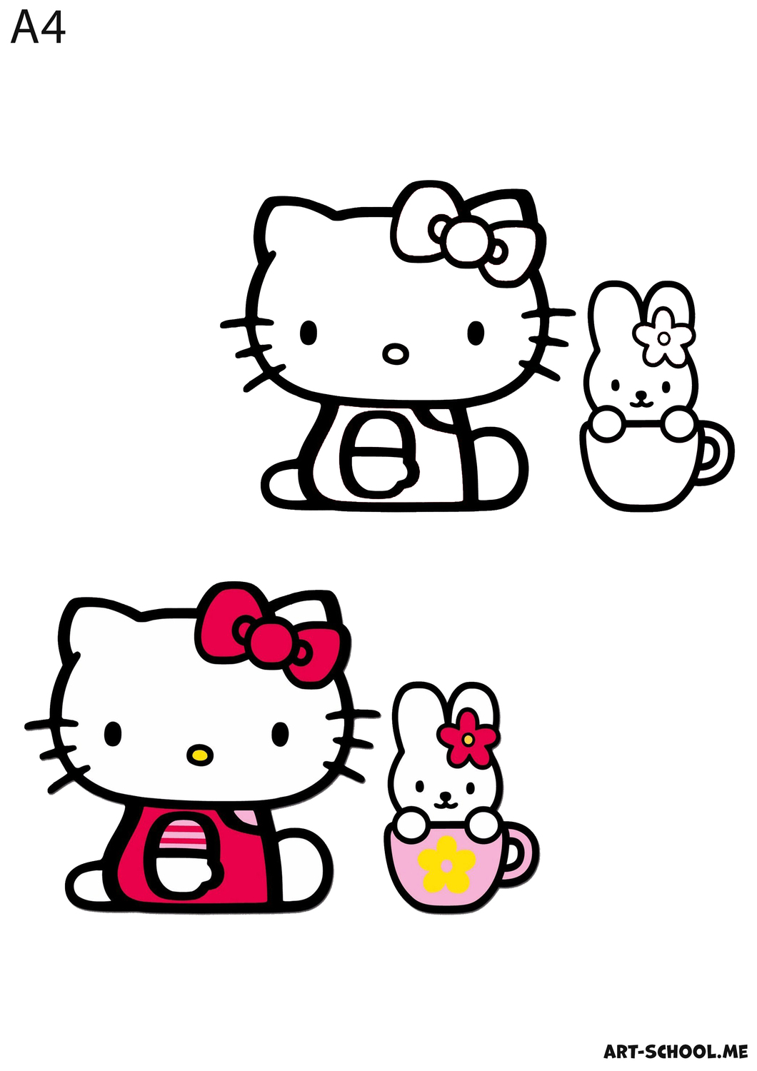 Hello Kitty! Kolorowanka do druku!