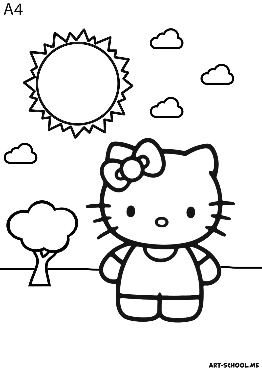 Hello Kitty! Kolorowanka z kotkiem! Kotek spaceruje po ulicy!