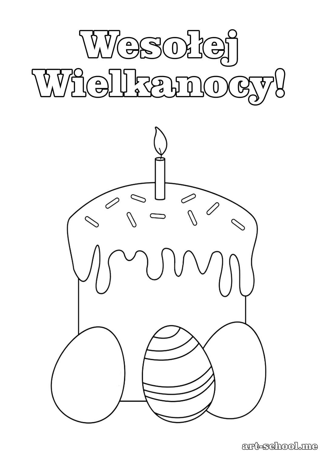 Jajka wielkanocne! Kolorowanka dla dzieci! Babka wielkanocna!