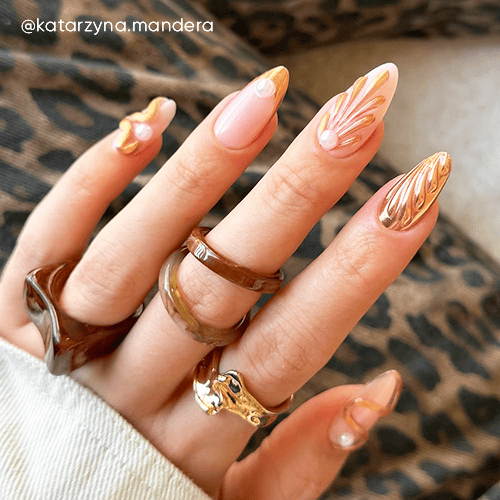 Jaskrawy modny manicure! Wiosenne paznokcie! Metaliczne paznokcie!