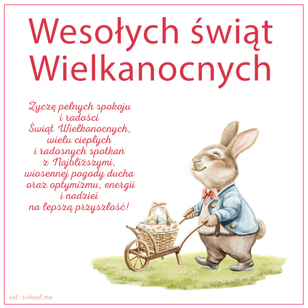 Kartka z Zajączkiem! Wielkanocny Zajączek! Kartki Wielkanocne z Życzeniami! Życzenia Wielkanocne! Zajączek! Kartka wielkanocna! Wesołych świąt Wielkanocnych!