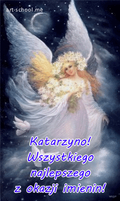 Katarzyno! Wszystkiego najlepszego z okazji imienin! GIF-y z aniołami! Aniołki! Urocze aniołki!
