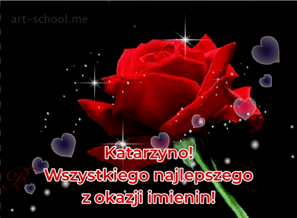 Katarzyno! Wszystkiego najlepszego z okazji imienin! Jedna czerwona róża.
