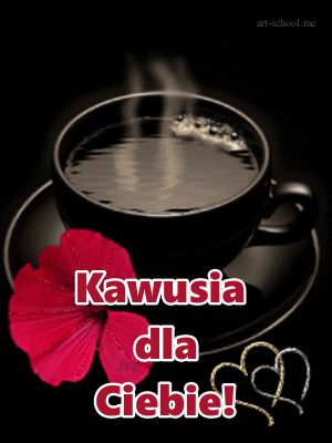 Kawusia dla Ciebie! GIFy! Piękne animowane kartki z kawą i kwiatami!
