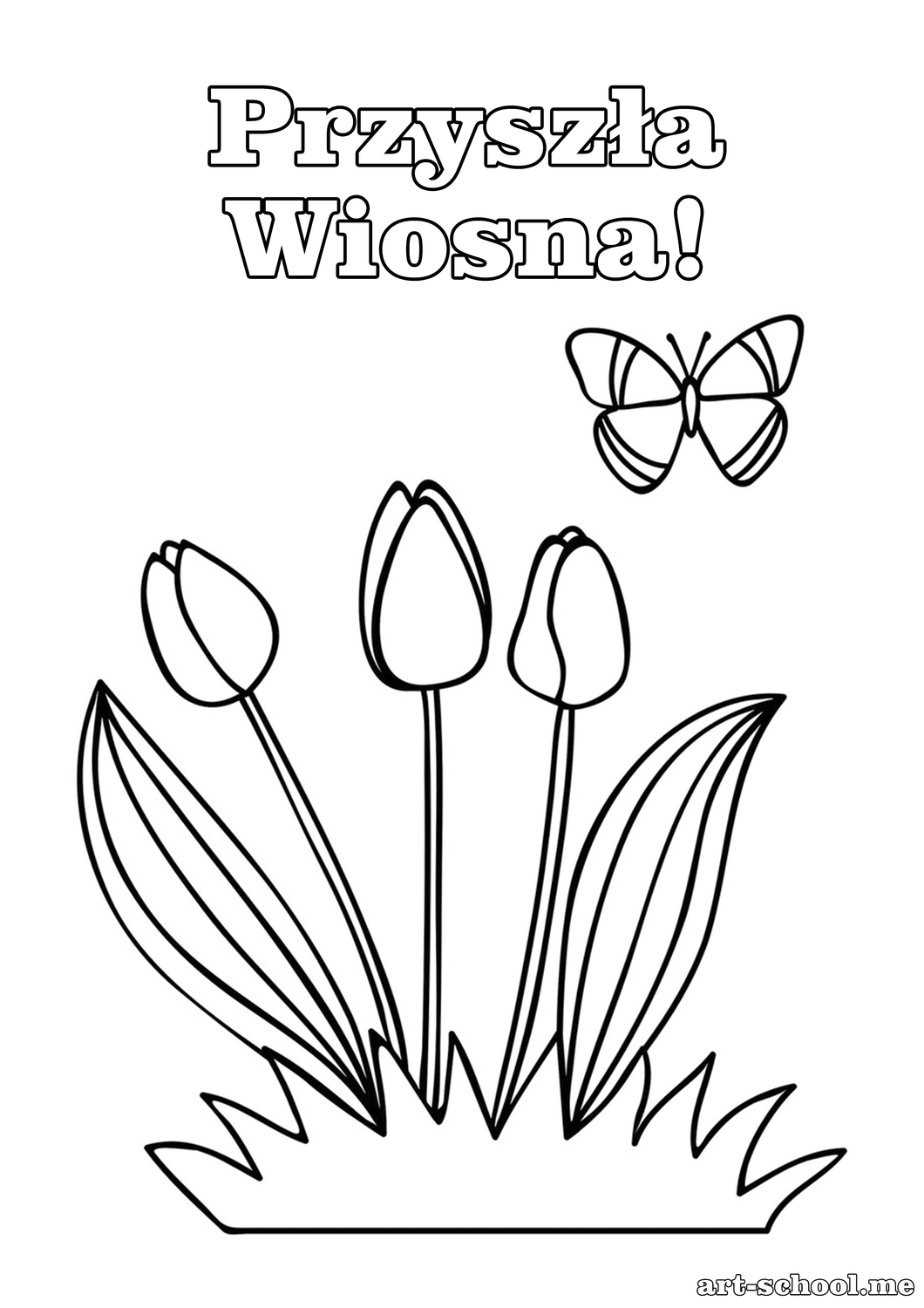 Kolorowanka na pierwszy dzień wiosny! Wiosenne kwiaty.