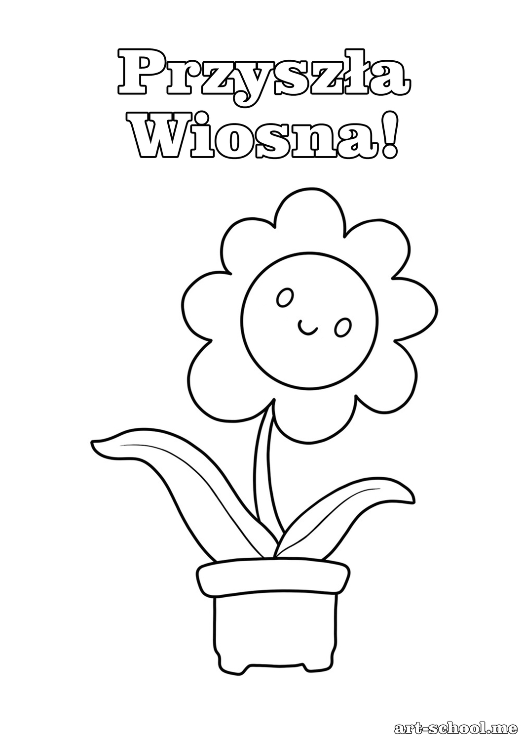 Kolorowanka z kwiatami dla maluchów! Kwiatek! Przyszła Wiosna! Kolorowanka na pierwszy dzień wiosny!