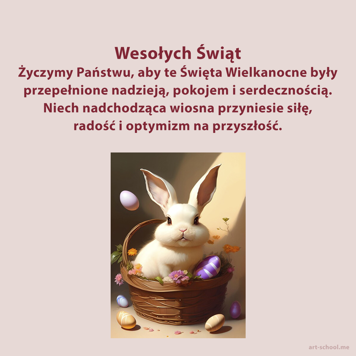 Królik Wielkanocny! Życzenia wielkanocne! Wesołych Świąt Wielkanocnych!