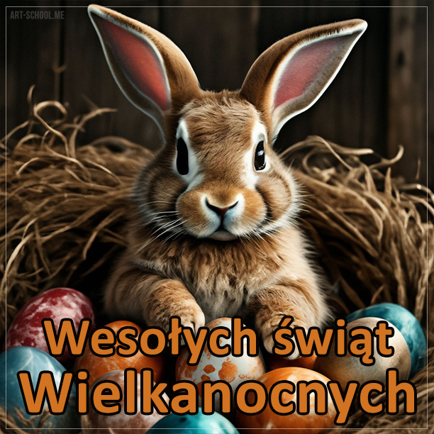 Króliki Wielkanocne! Królik Wielkanocny! Wielkanocny zajączek! Puszysty zajączek! Wielkanocne jajka! Uroczy zajączek z srebrnymi i złotymi wielkanocnymi jajkami!