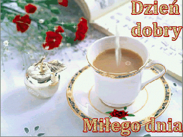 Miłego dnia! Dzień Dobry! Kwiaty! Kawa! Piękne animowane kartki z kawą i kwiatami!