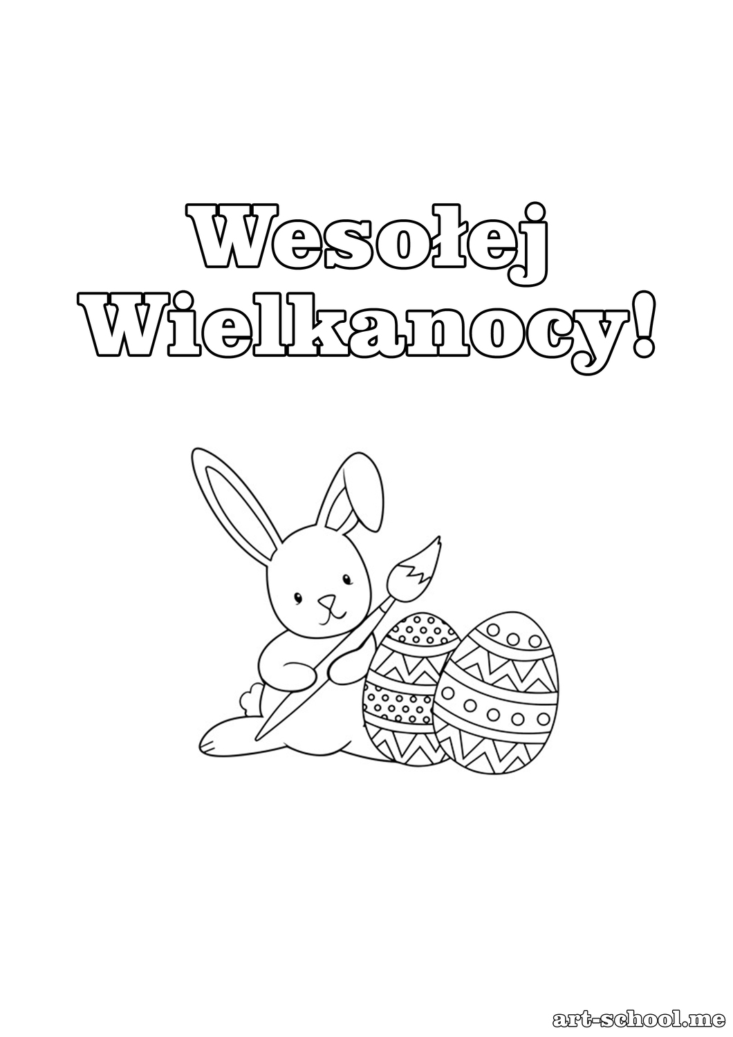 Obraz Do Malowania! Wielkanocna Kolorowanka! Królik wielkanocny!