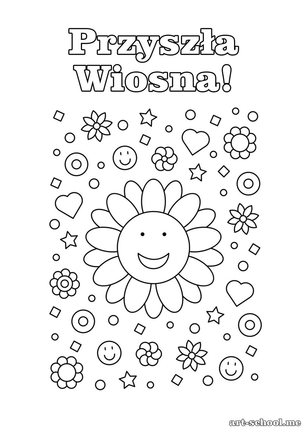 Wiosenne kwiaty! Przyszła Wiosna! Kolorowanka na pierwszy dzień wiosny!