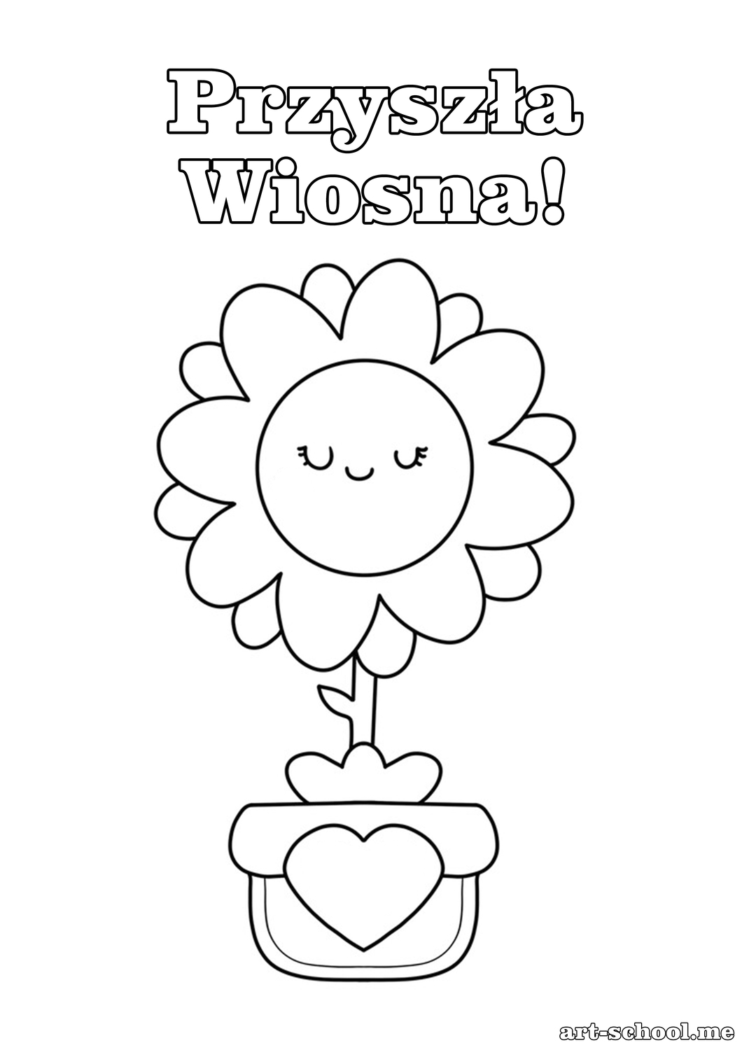 Kolorowanka dla maluchów! Kolorowanka z rumiankiem. Wiosenny kwiat! Przyszła Wiosna! Kolorowanka na pierwszy dzień wiosny!