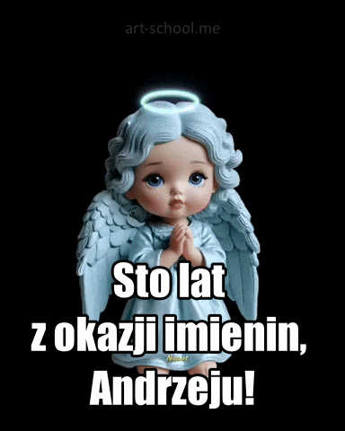 Sto lat z okazji imienin, Andrzeju! Gif z aniołem!
