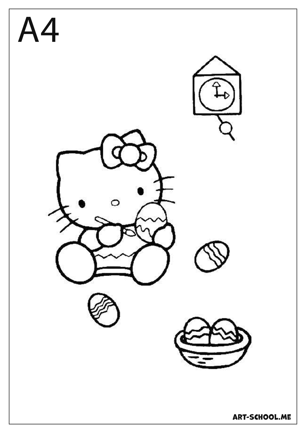 Świąteczna kolorowanka z Hello Kitty na Wielkanoc!