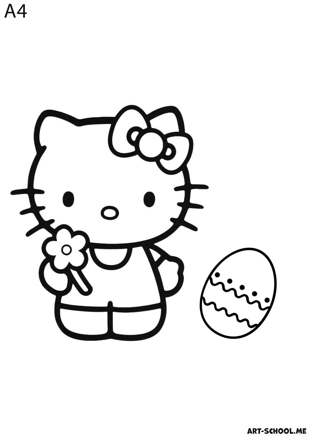 Świąteczna kolorowanka z Hello Kitty na Wielkanoc!