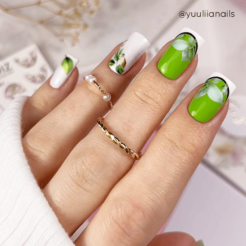 Tęczowy wiosenny manicure i kolorowe wstążki! Wiosna!