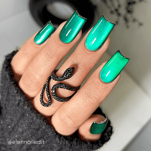 Trendy w manicure wiosna! Ciemna zieleń. Szmaragdowy, malachitowy.