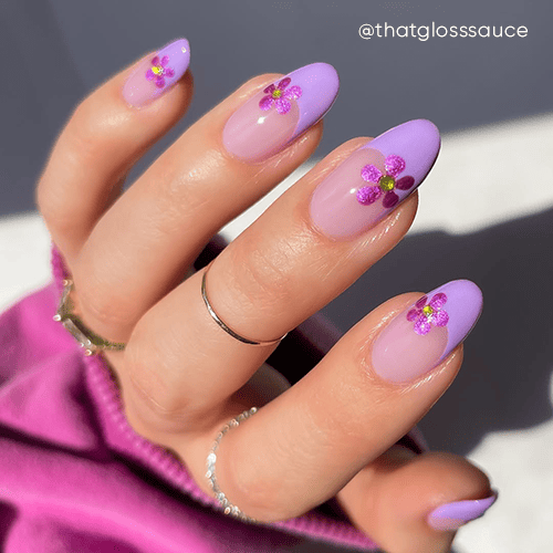Trendy wiosenny manicure w fioletowym kolorze! Wiosenne paznokcie! Wiosna!