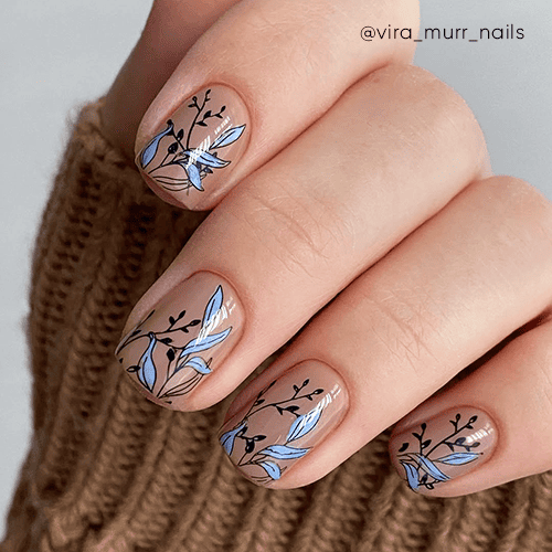 Wiosenne paznokcie. Wiosenny manicure. Kawa.