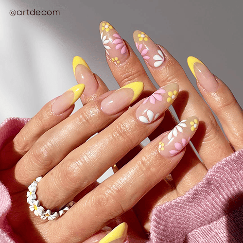 Wiosenny manicure na kształt migdała i owalu! Wiosenne paznokcie! Wiosna!