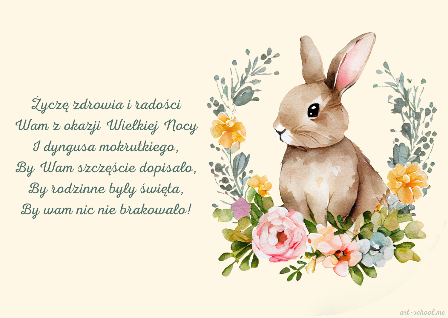 Życzenia wielkanocne! Życzenia świąteczne, wielkanocne! Wielkanocny króliczek! Wielkanocny zając!
