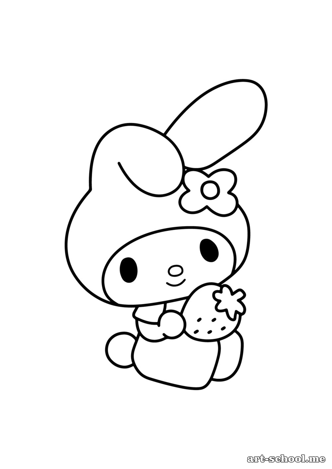 Kolorowanka My Melody z truskawką