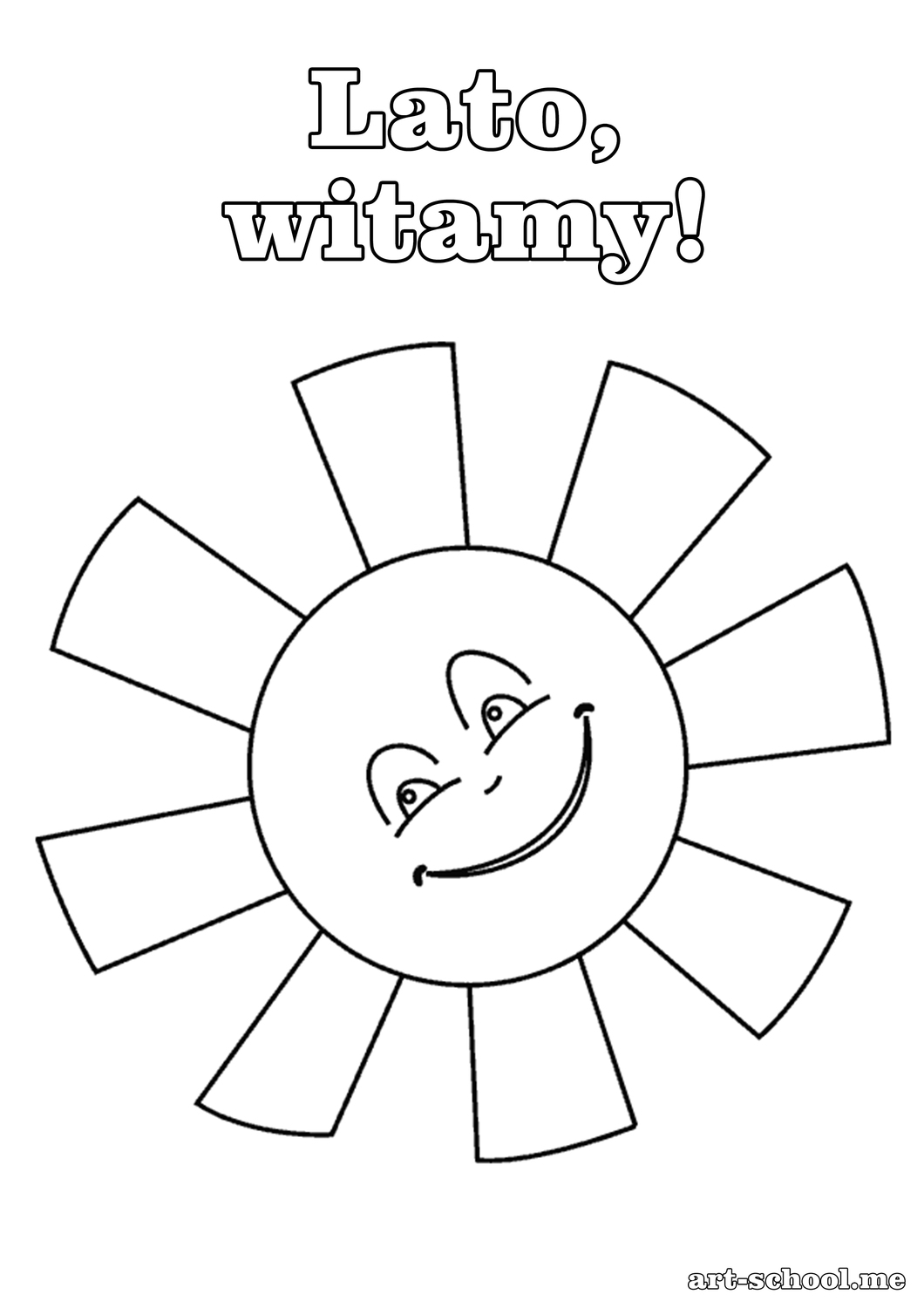 Lato! Kolorowanka! Lato, witamy! Słońce!