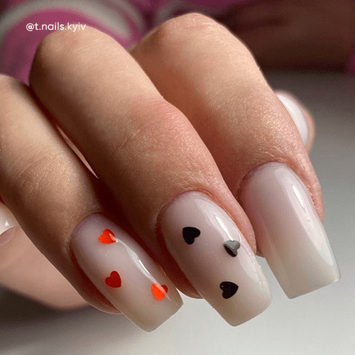 Manicure z serduszkami na krótkie i długie paznokcie! Paznokcie walentynkowe!