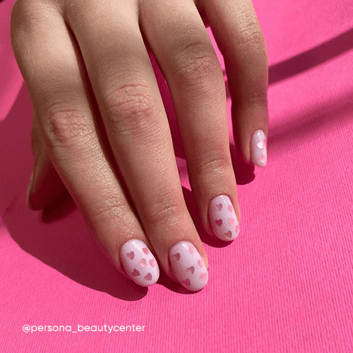 Manicure z serduszkami na krótkie paznokcie! Paznokcie walentynkowe! Paznokcie! Walentynki!
