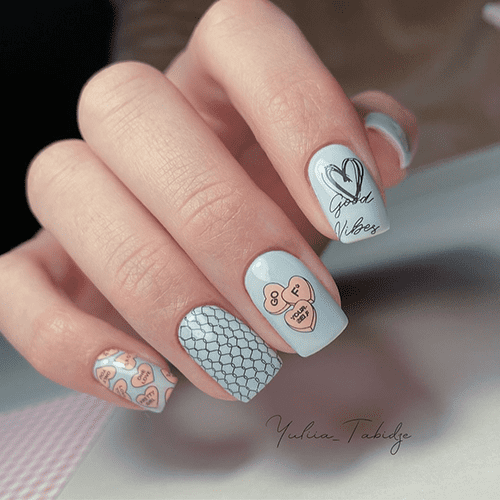 Manicure z serduszkami na Walentynki! Stemplowanie i aerografia!