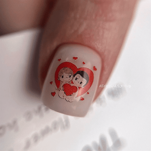 Paznokcie na walentynki! Manicure z serduszkami na Walentynki! Slidery!