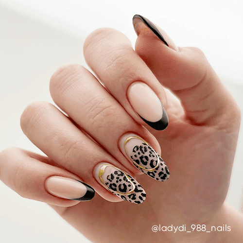 Wiosenne paznokcie! Leopardowy manicure z metalicznymi detalami. Paznokcie wiosna.